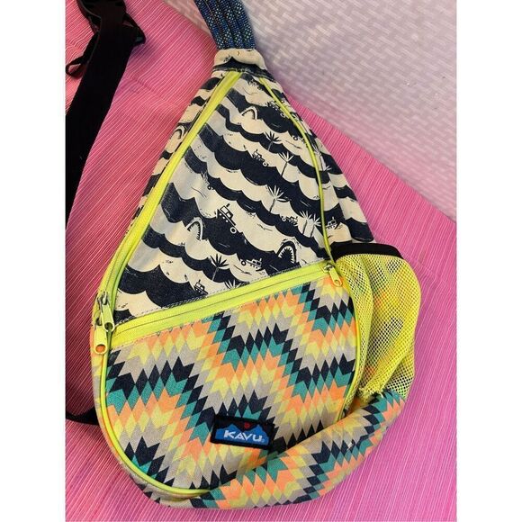 Kavu bag nautical neon colors big rope 18x13 crossbody - Picture 2 of 6